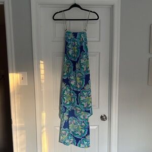 Southern Frock Blue Floral high low dress